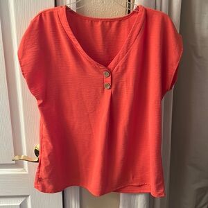 Woman’s Orange casual blouse.  Size L